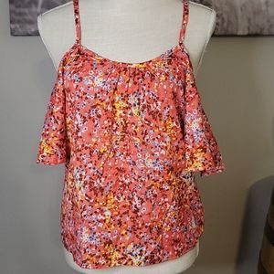 NWT Paper Craft Cold Shoulder Floral Top Size XS